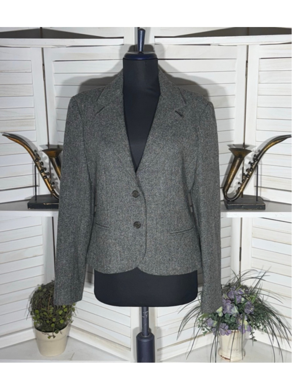 Vintage Larry Levine blazer Union Made high quality wool preppy academia sz S